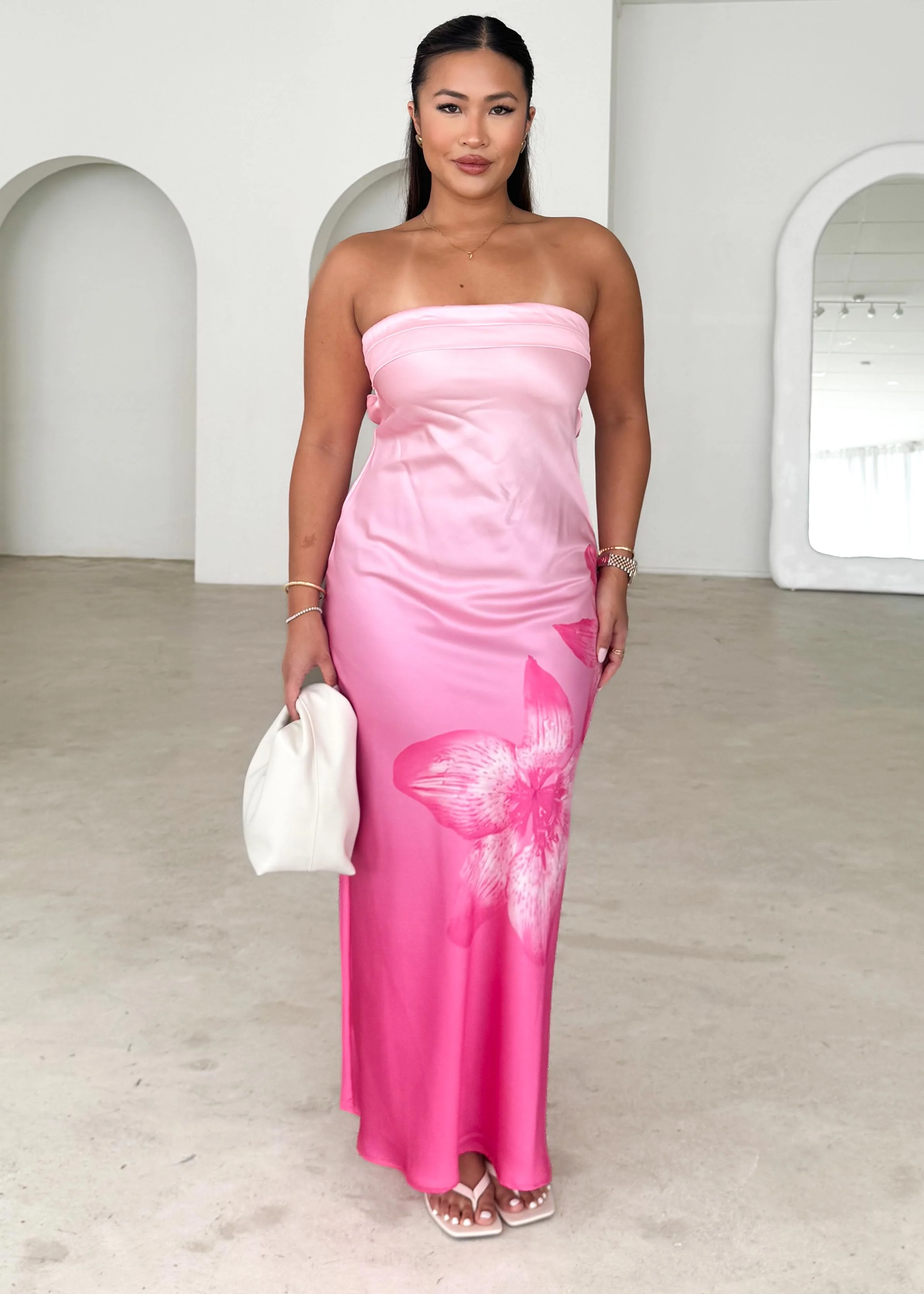 Jamie Strapless Maxi Dress - Magenta Bloom - Image 7