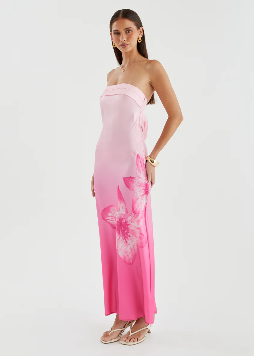Jamie Strapless Maxi Dress - Magenta Bloom - Image 9