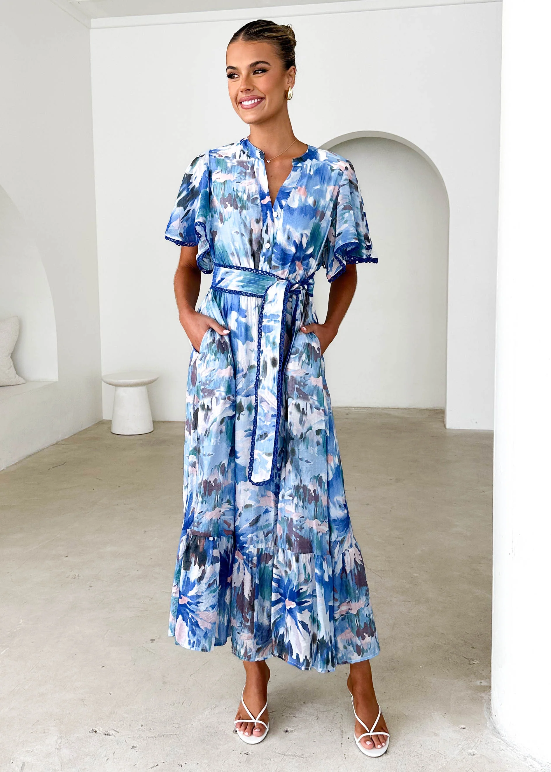 Janet Maxi Dress - Blue Floral - Image 5