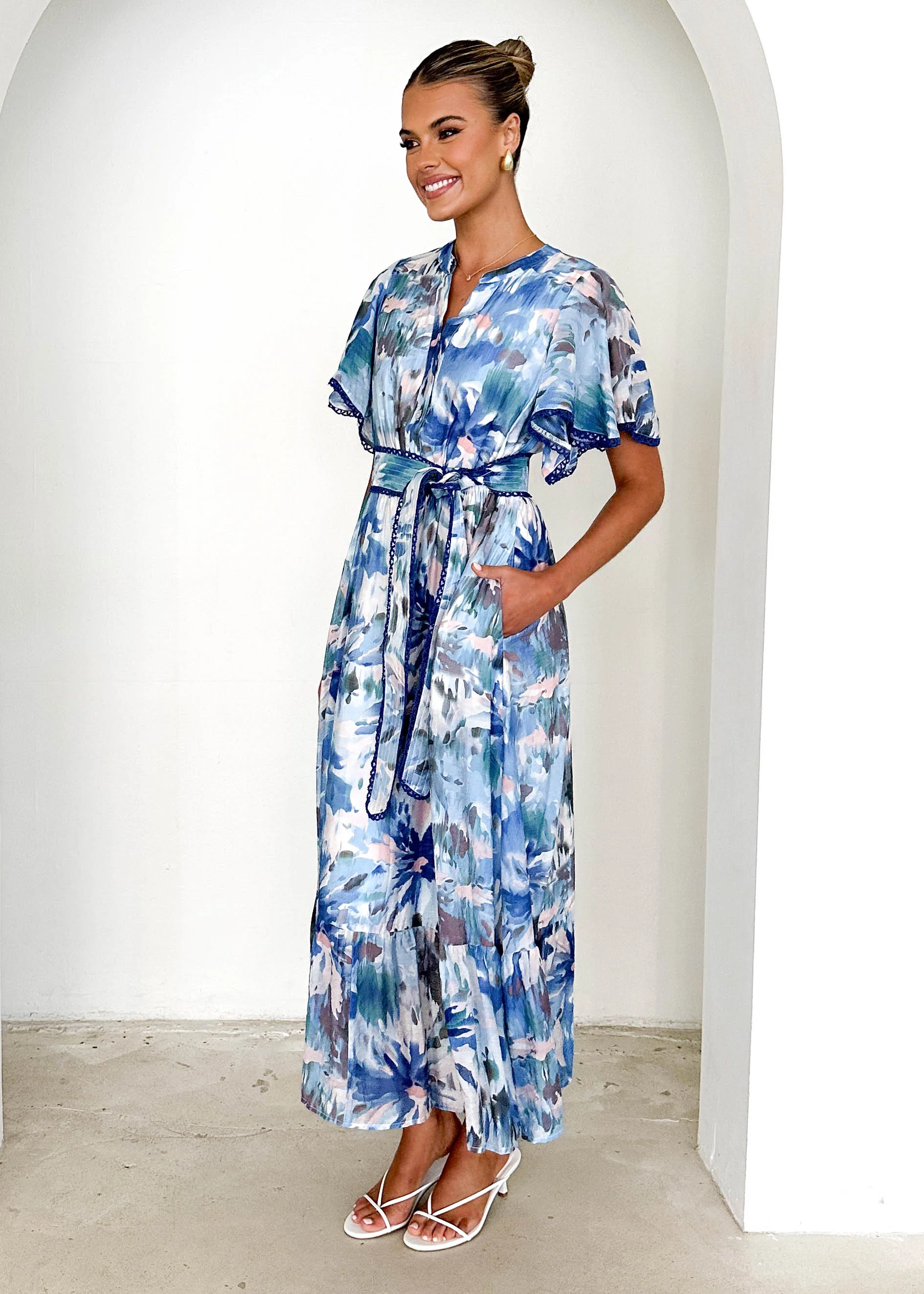 Janet Maxi Dress - Blue Floral - Image 6