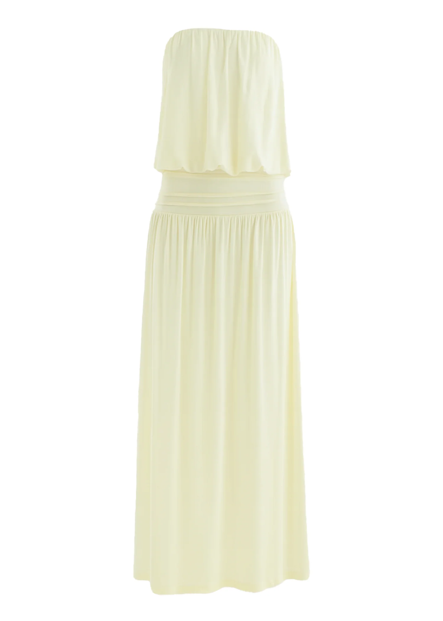 Janey Strapless Mesh Maxi Dress - Lemon - Image 3