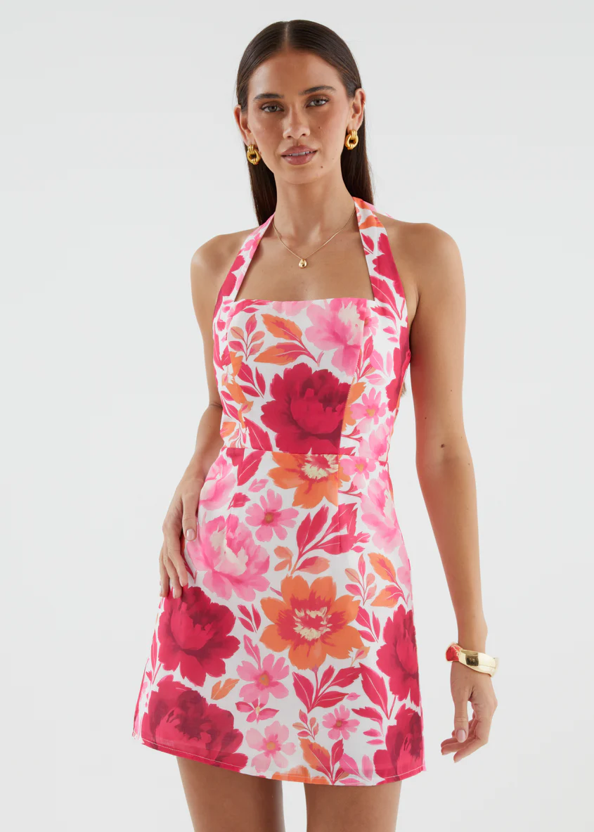Janna Halter Dress - Pink Floral - Image 5