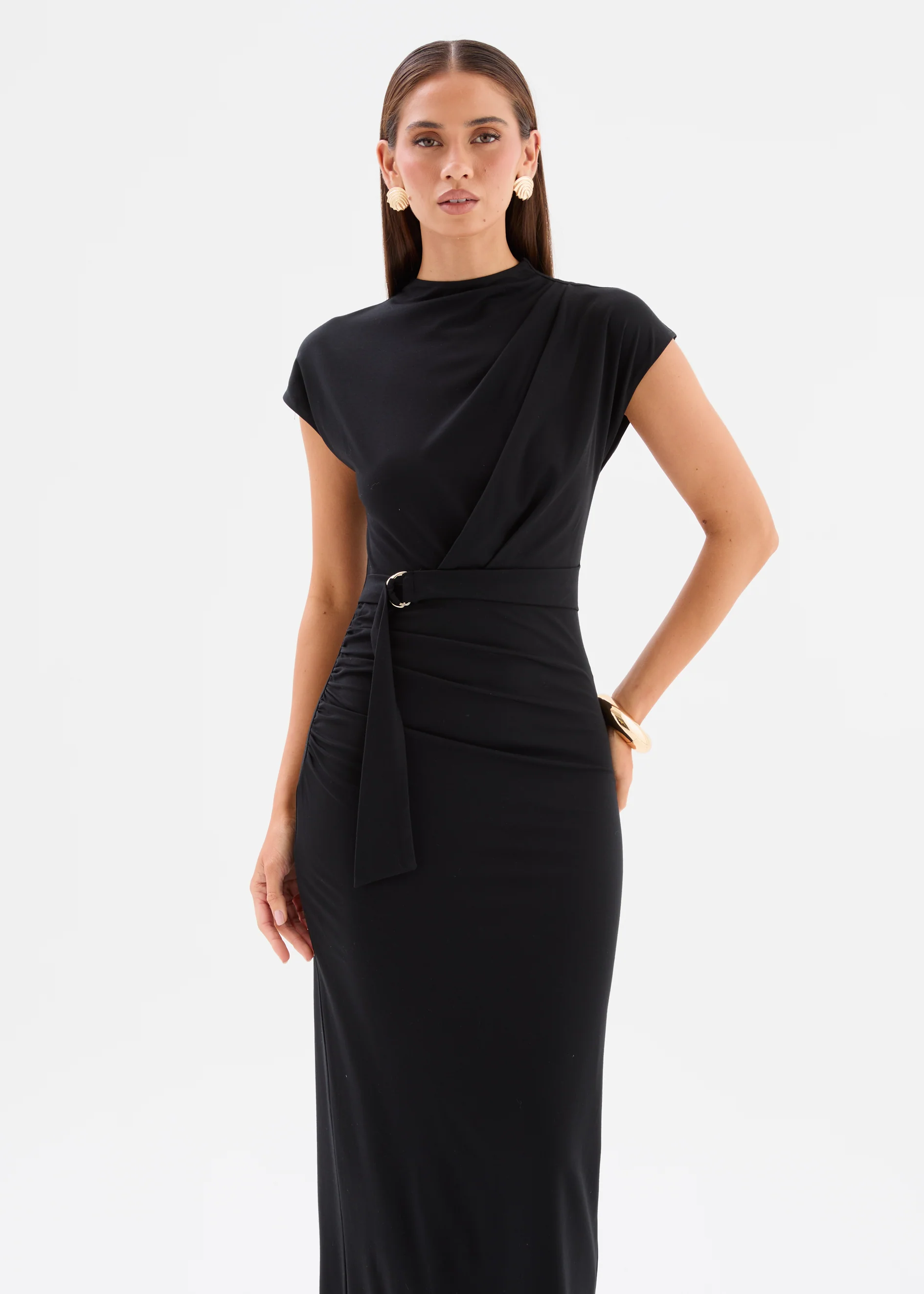 Javana Midi Dress - Black - Image 4