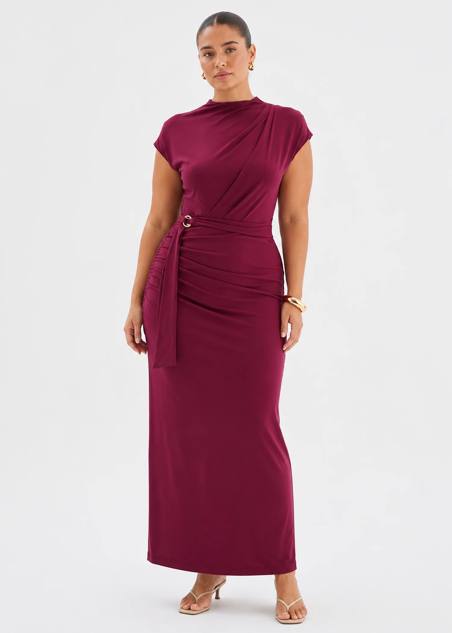 Javana Midi Dress - Burgundy - Image 5