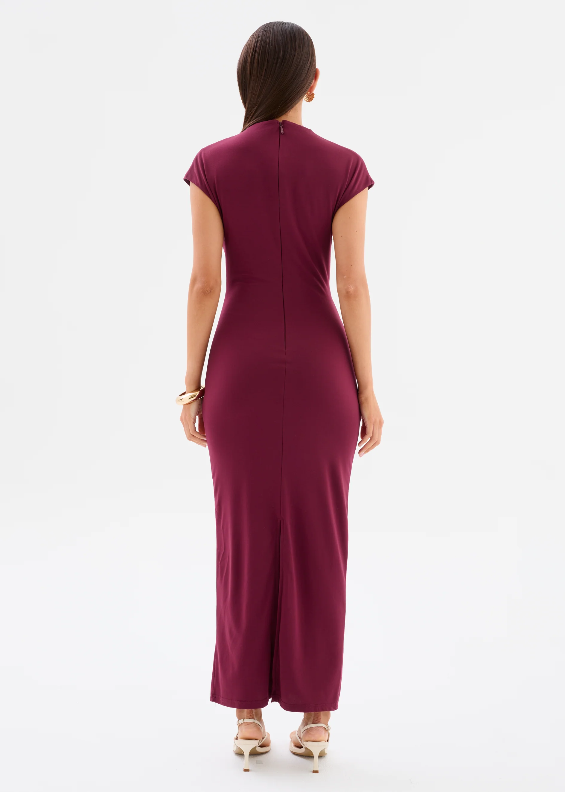 Javana Midi Dress - Burgundy - Image 8
