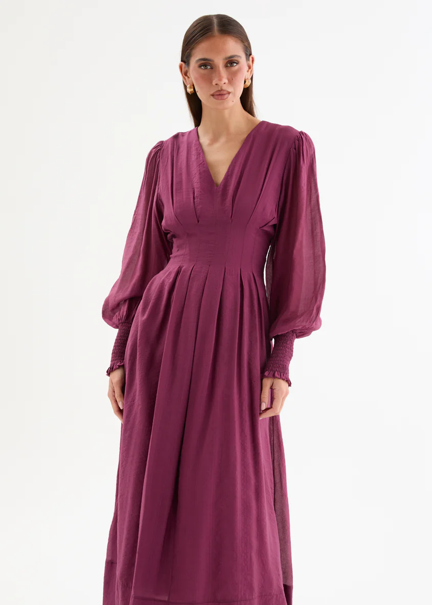 Jaycee Midi Dress - Plum - Image 2