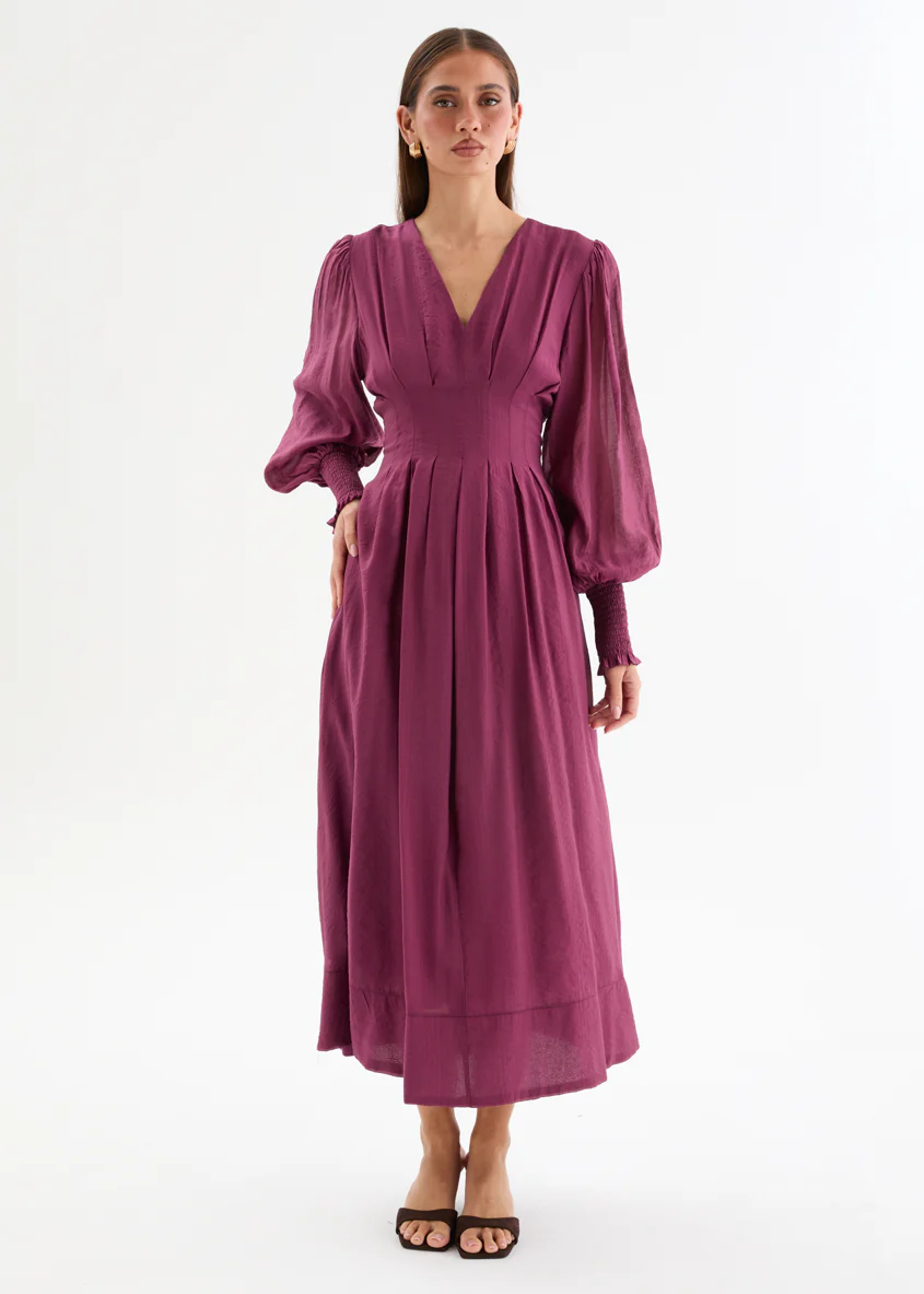 Jaycee Midi Dress - Plum - Image 3