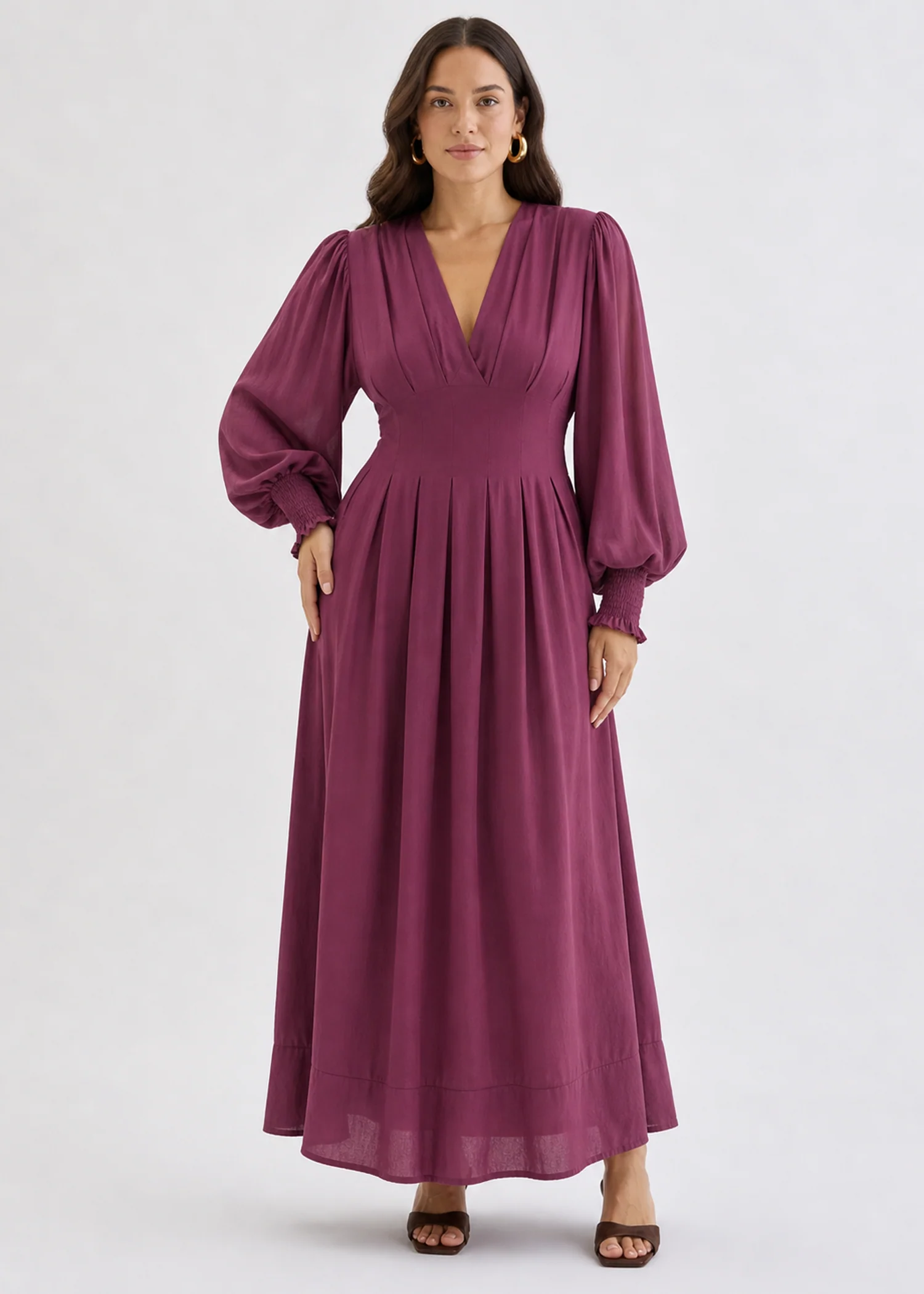 Jaycee Midi Dress - Plum - Image 4