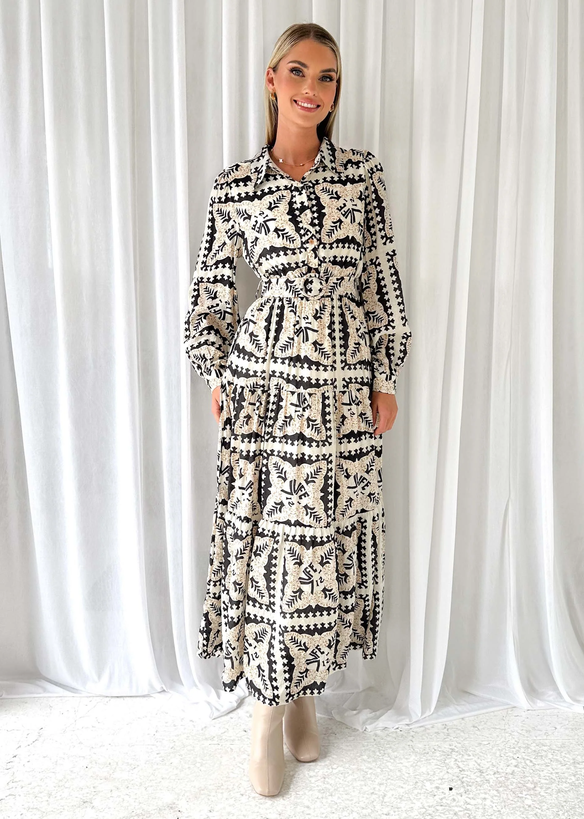 Jeltra Maxi Dress - Black Paisley - Image 3
