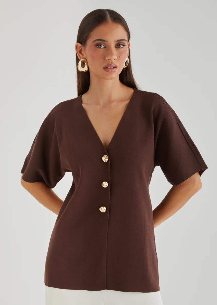 Jenine Knit Top - Espresso