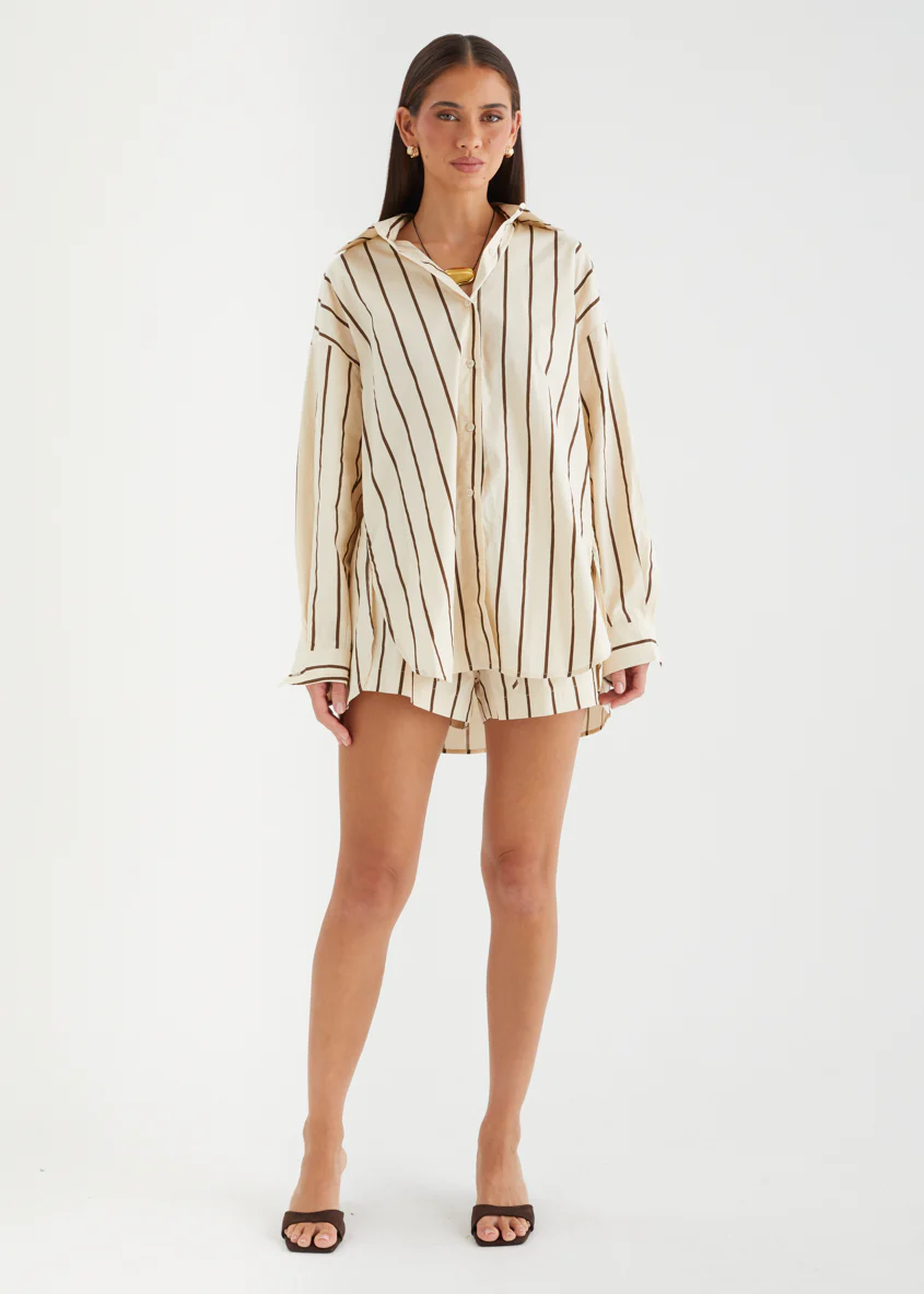 Jenkins Shorts - Beige Stripe - Image 3