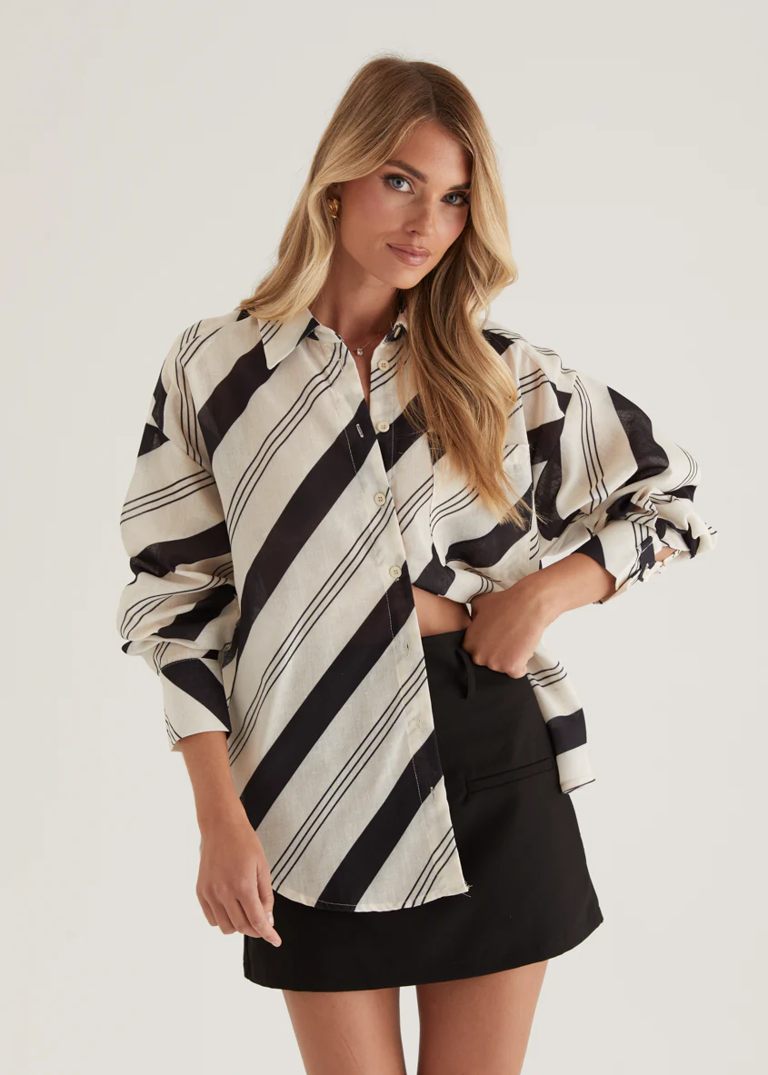 Jessa Shirt - Black Stripe - Image 6