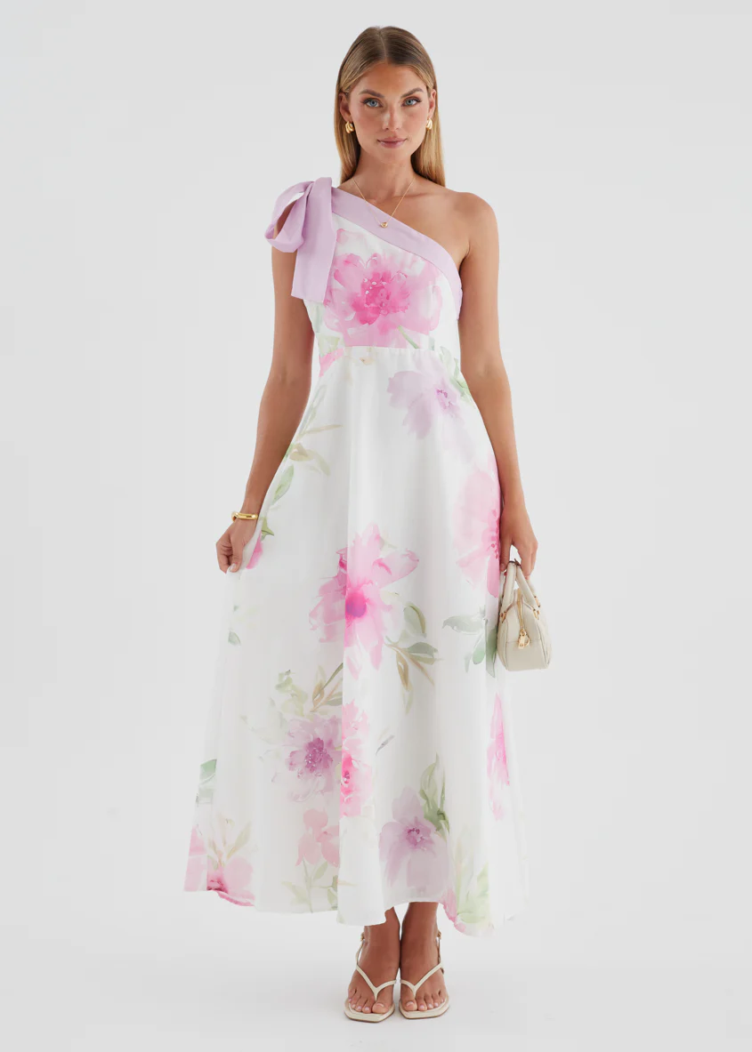 Jilia One Shoulder Maxi Dress - Pink Bouquet - Image 4