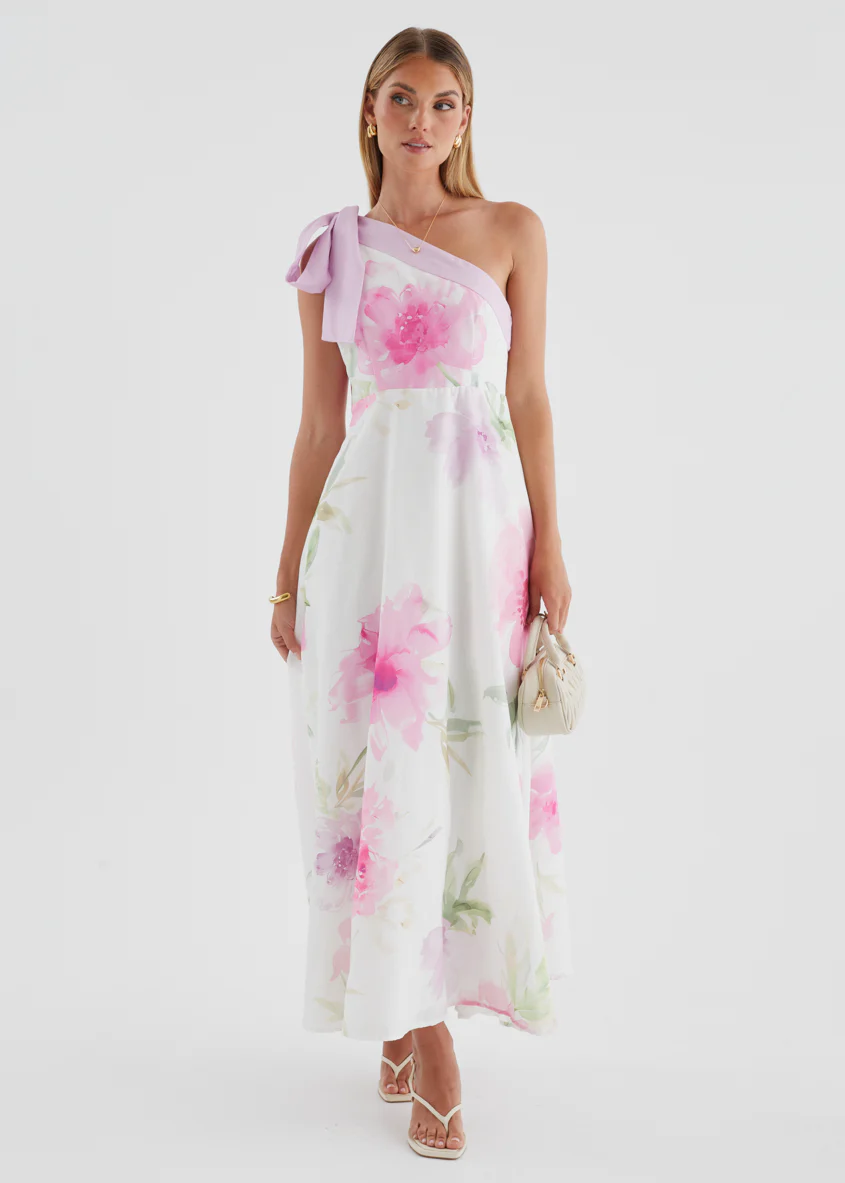 Jilia One Shoulder Maxi Dress - Pink Bouquet - Image 5