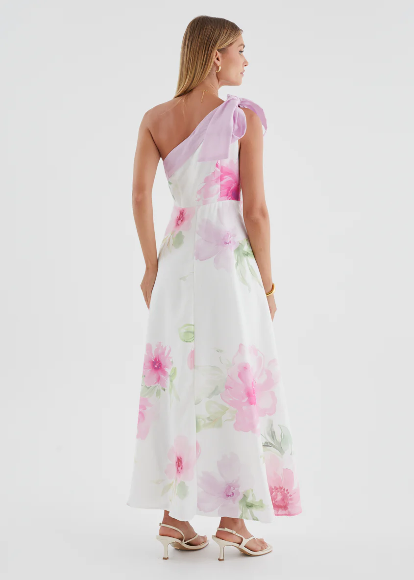 Jilia One Shoulder Maxi Dress - Pink Bouquet - Image 7