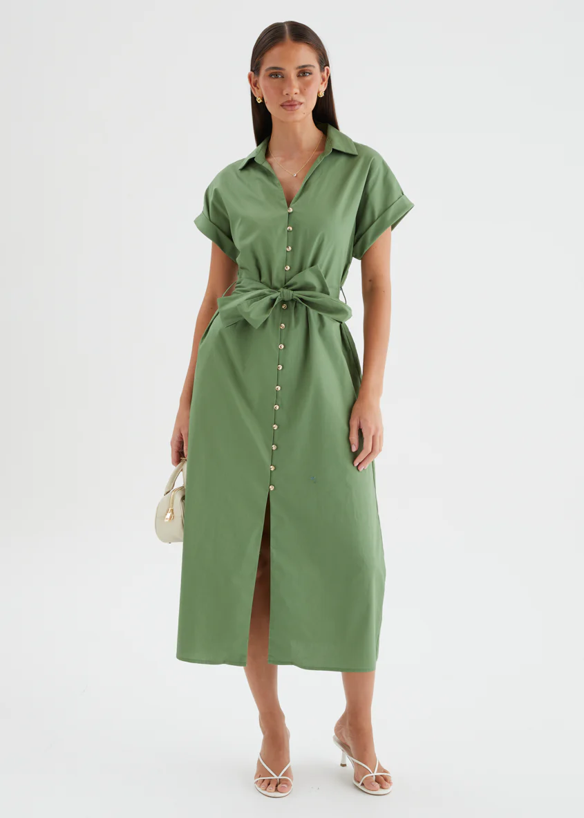 Joanna Midi Dress - Moss - Image 5