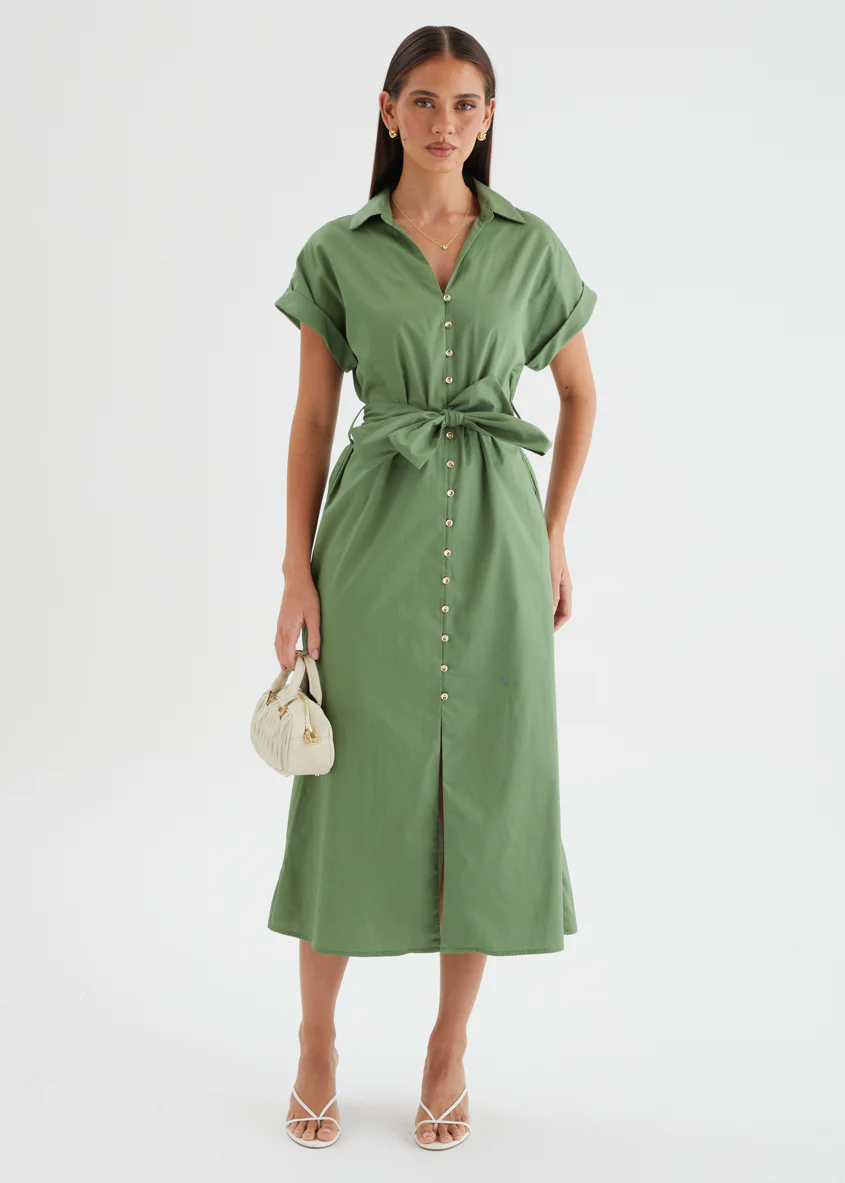 Joanna Midi Dress - Moss - Image 6