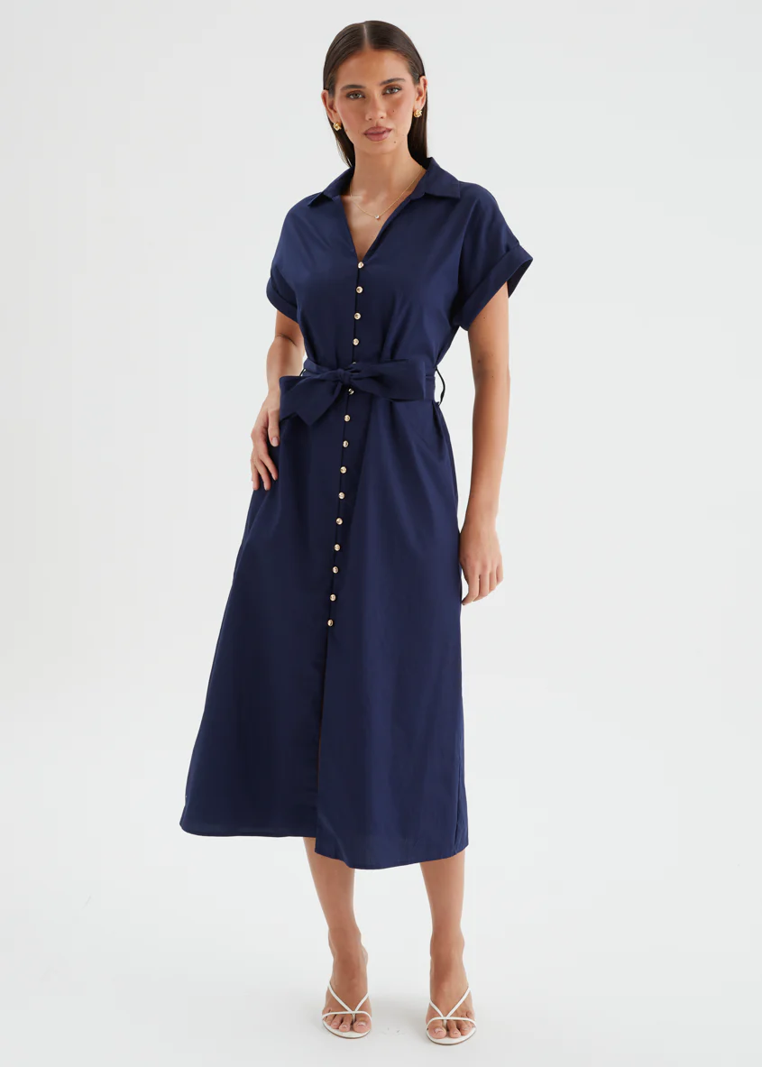 Joanna Midi Dress - Navy - Image 2