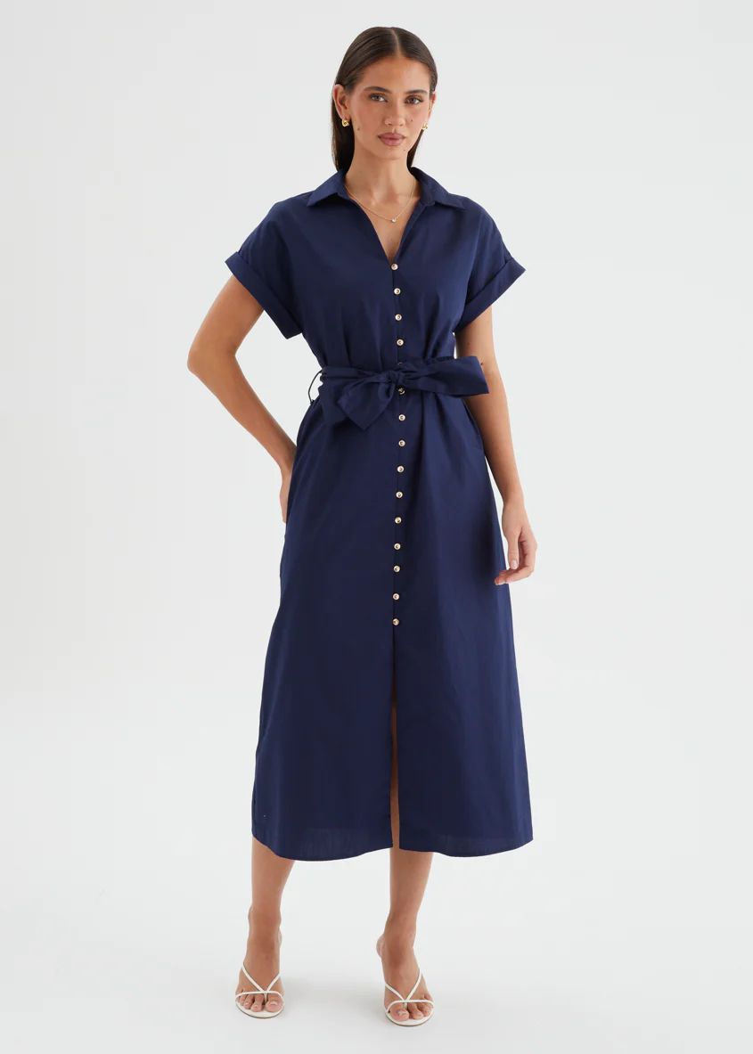 Joanna Midi Dress - Navy - Image 3