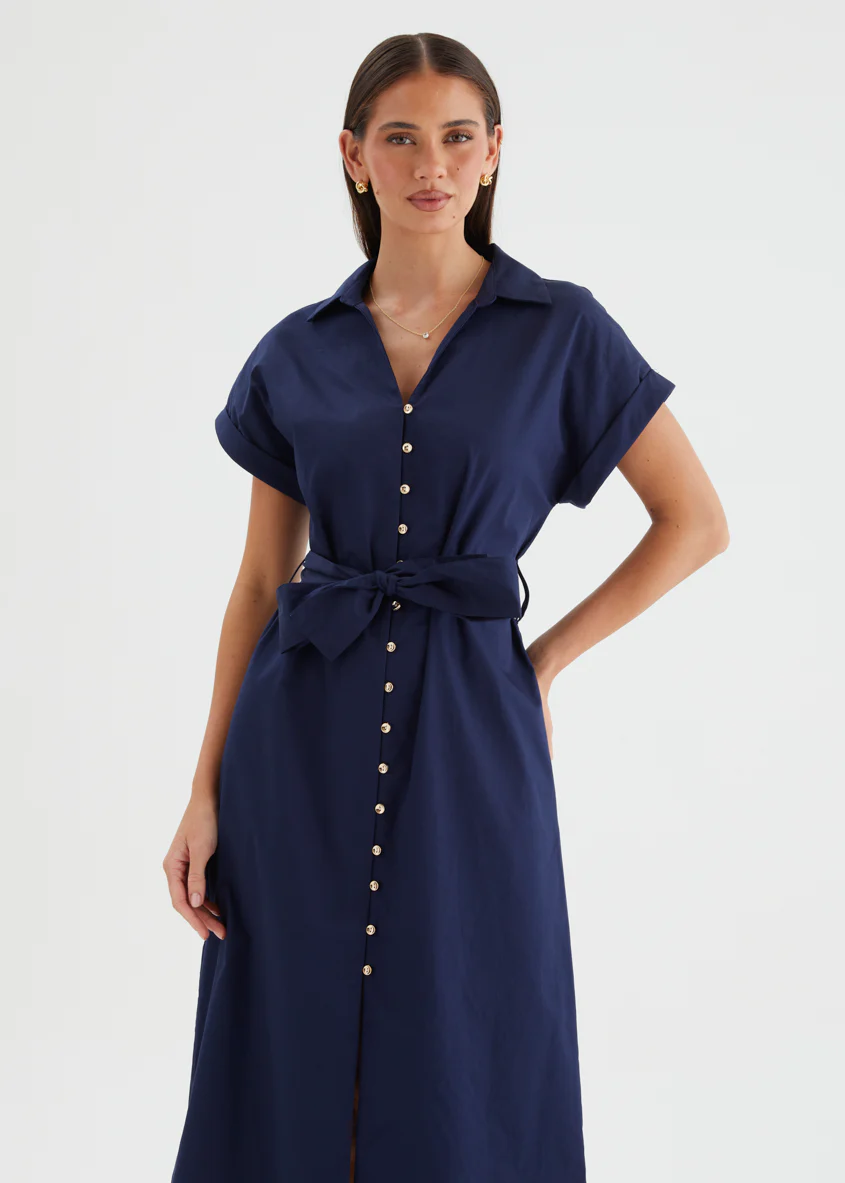 Joanna Midi Dress - Navy - Image 4