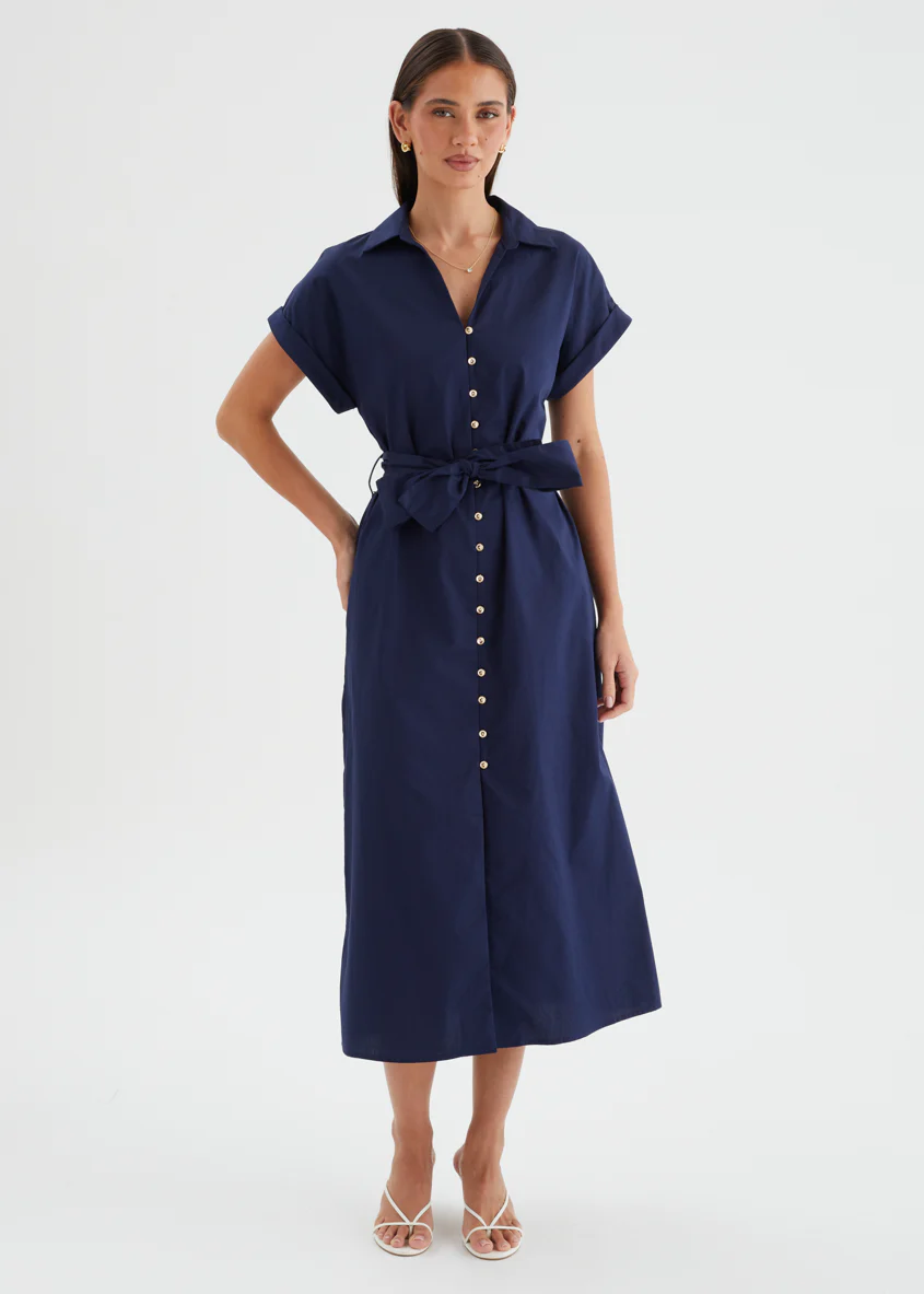 Joanna Midi Dress - Navy - Image 5