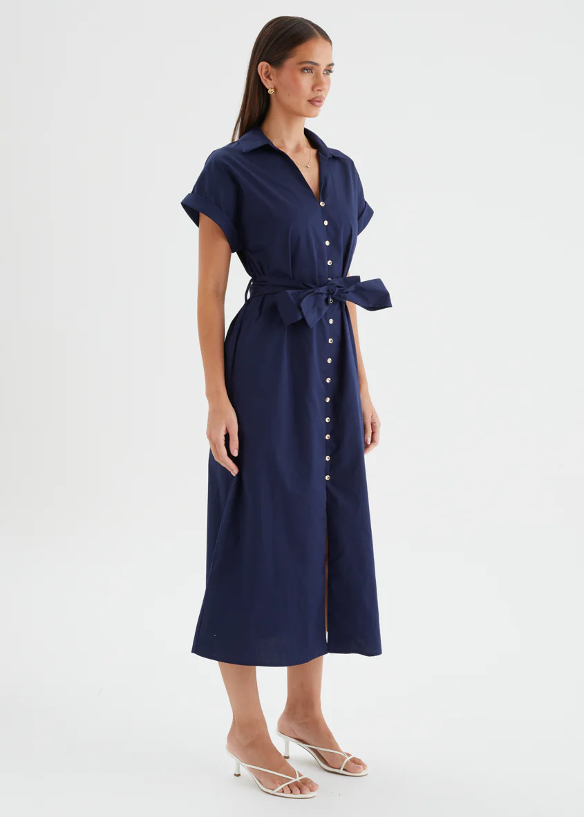 Joanna Midi Dress - Navy - Image 6