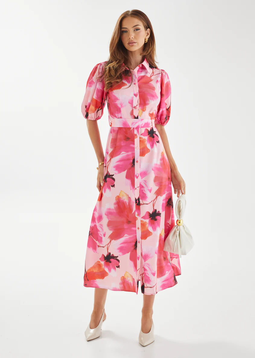 Jordyn Maxi Dress - Raspberry Floral - Image 4