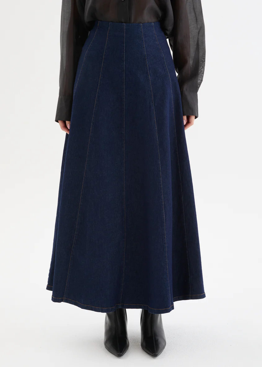 Jossina Denim Midi Skirt - Indigo - Image 4