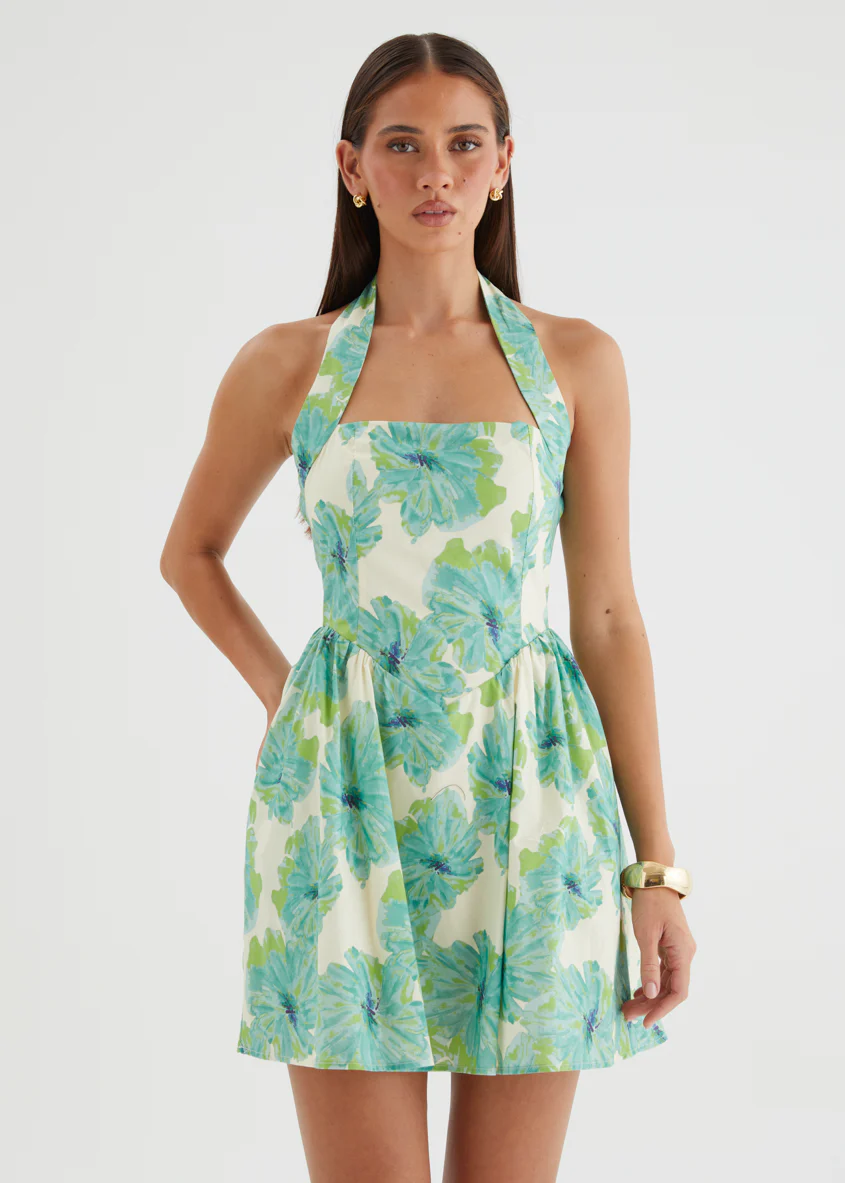 Juliannah Halter Dress - Jade Flowers