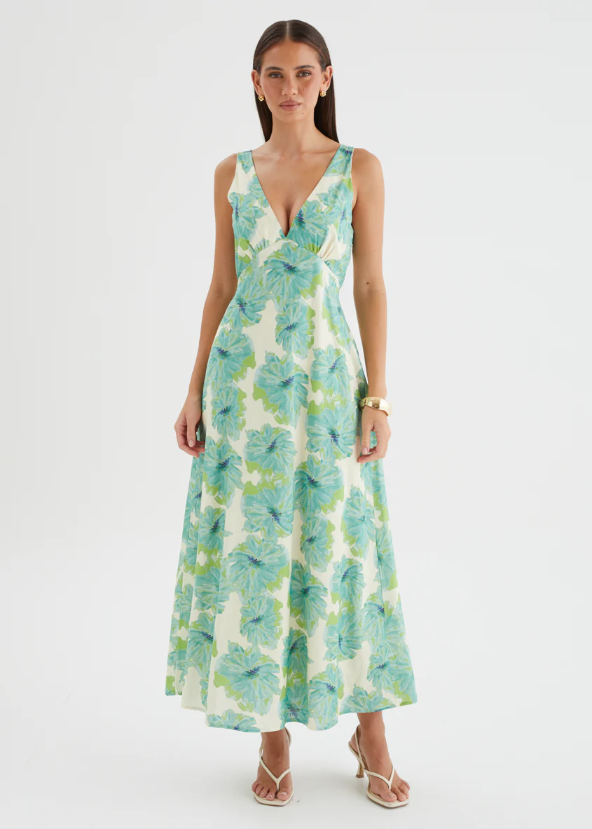 Julini Midi Dress - Jade Flowers - Image 3