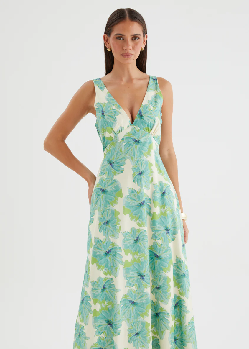 Julini Midi Dress - Jade Flowers - Image 4