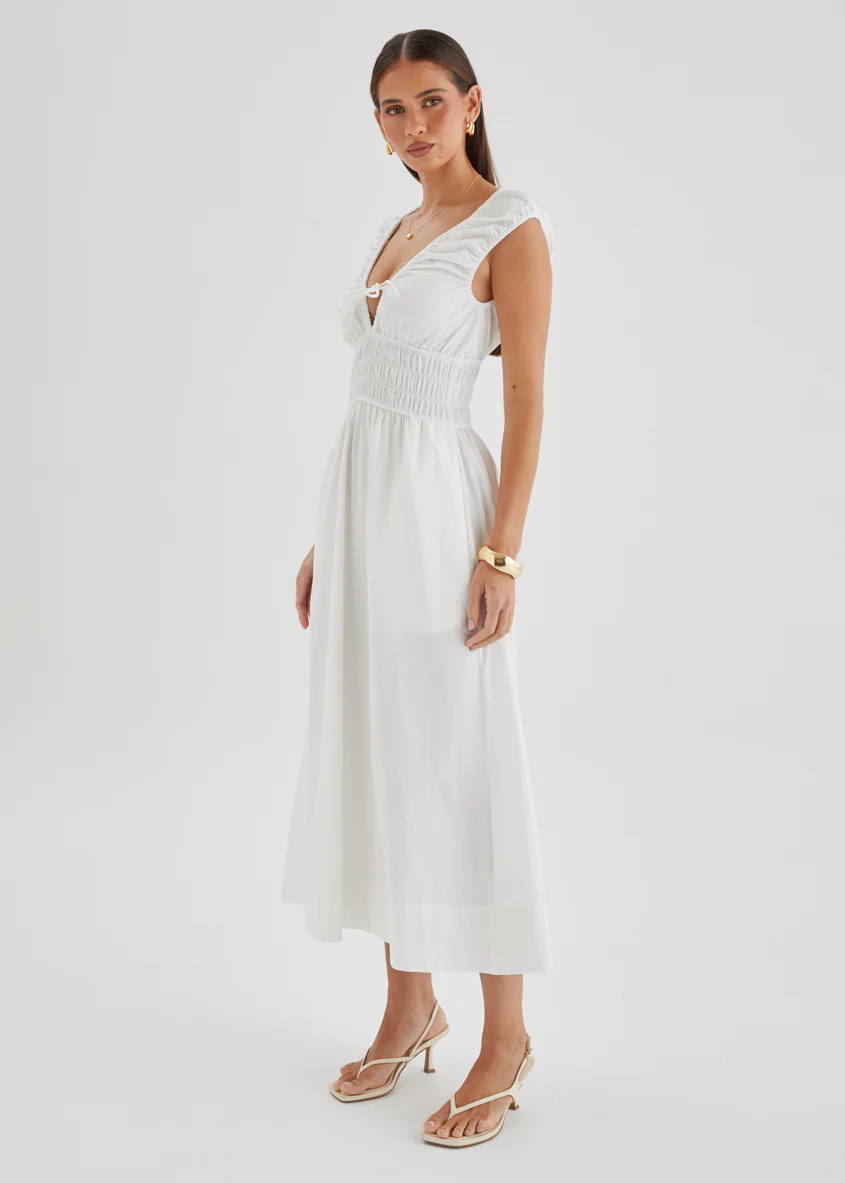 Kamilie Midi Dress - White - Image 6