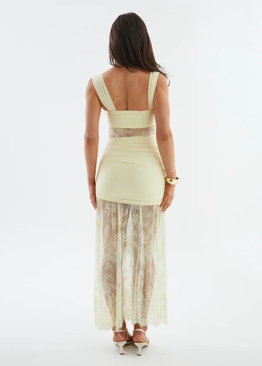 Karly Maxi Dress - Lemon Lace - Image 9