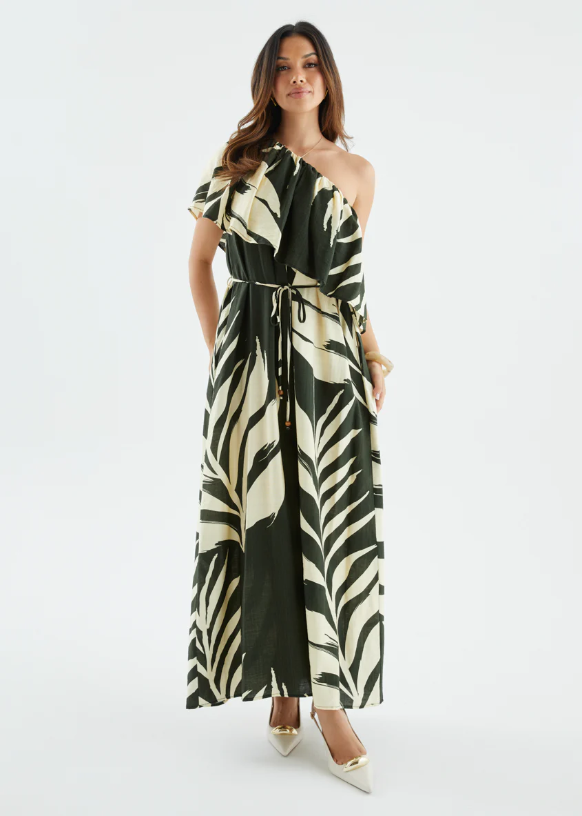 Karsyn One Shoulder Maxi Dress - Fern - Image 12