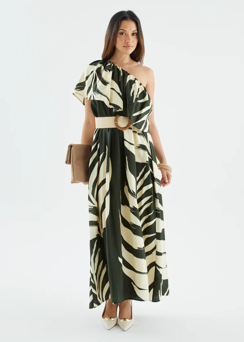 Karsyn One Shoulder Maxi Dress - Fern - Image 7