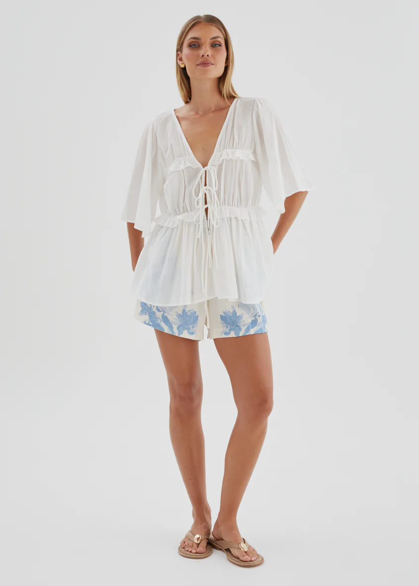 Kaycie Shorts - Blue Flowers