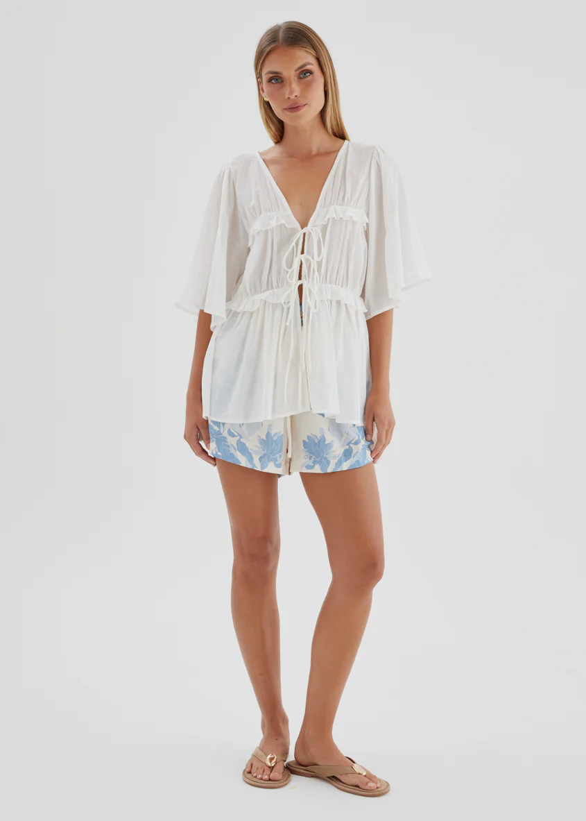 Kaycie Shorts - Blue Flowers - Image 2