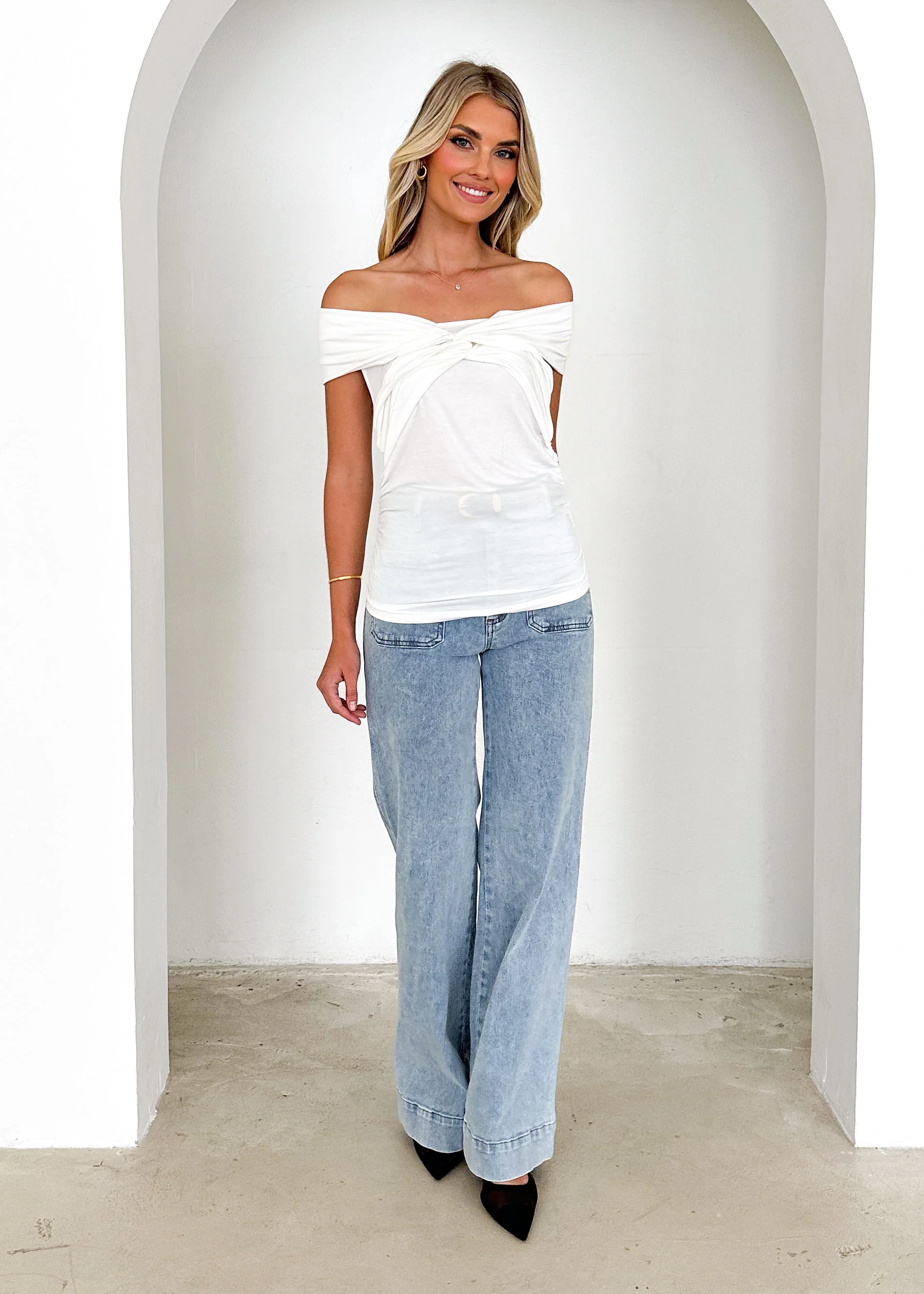 Kayla Twist Top - Off White - Image 12