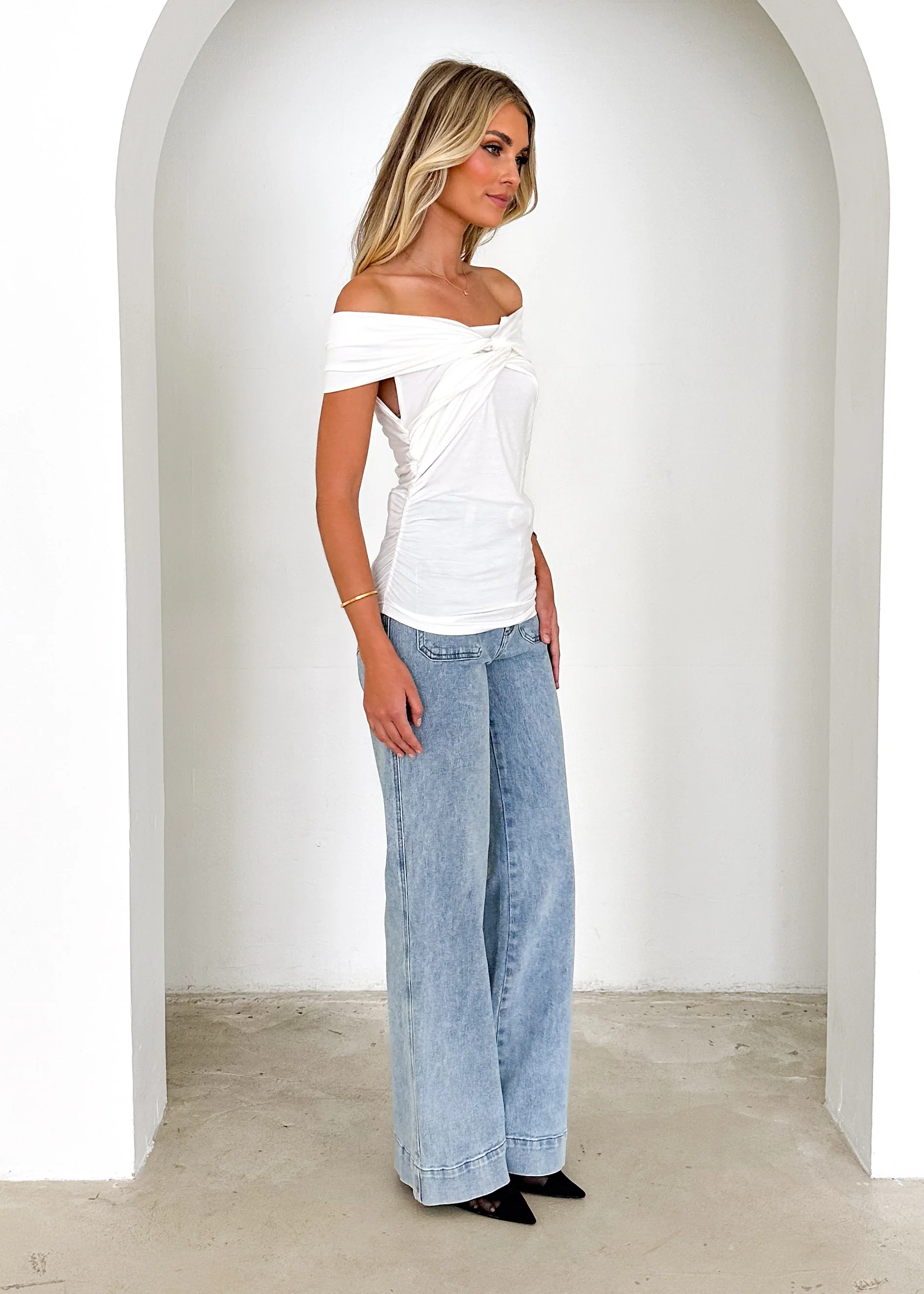 Kayla Twist Top - Off White - Image 13