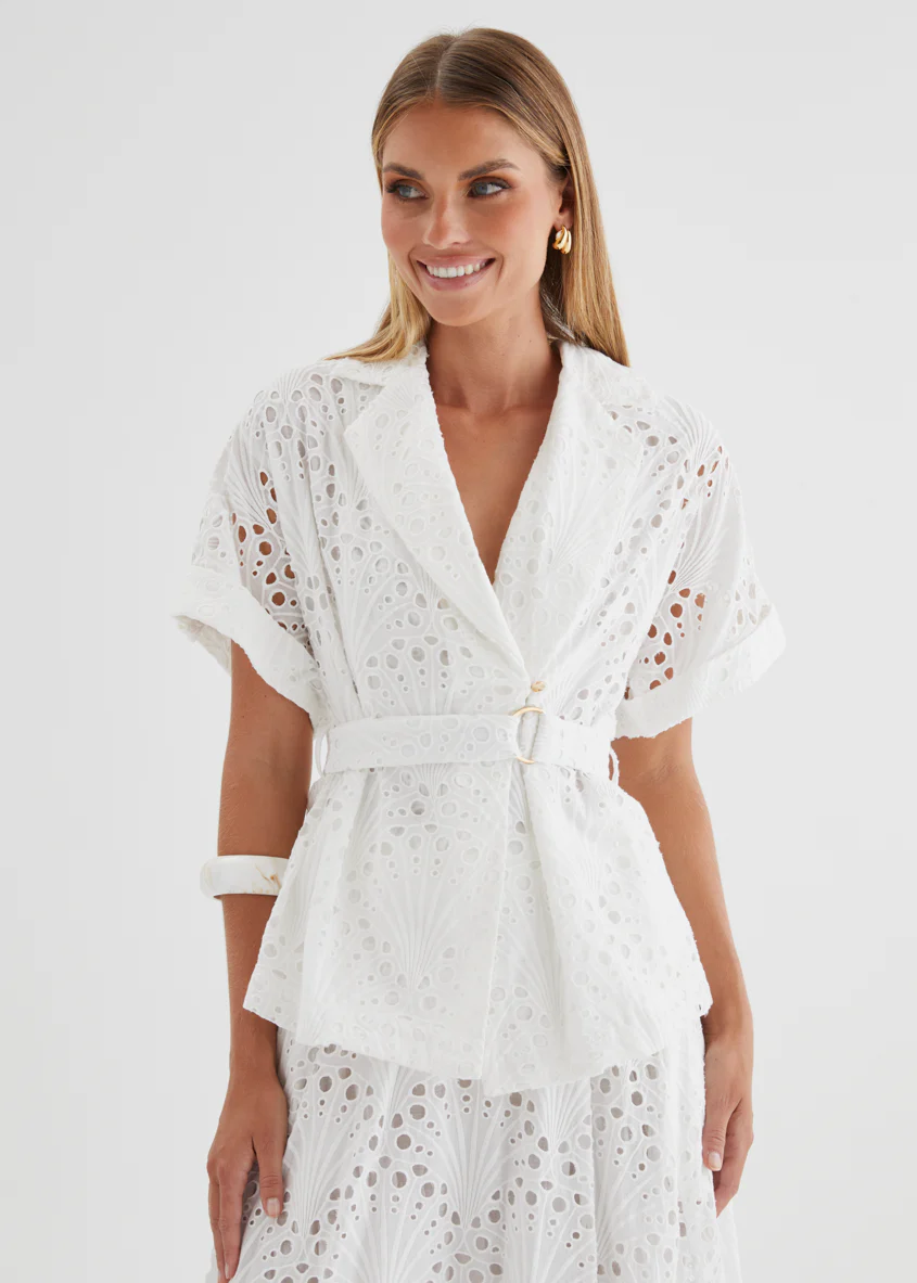 Kaylee Shirt - White Anglaise - Image 5