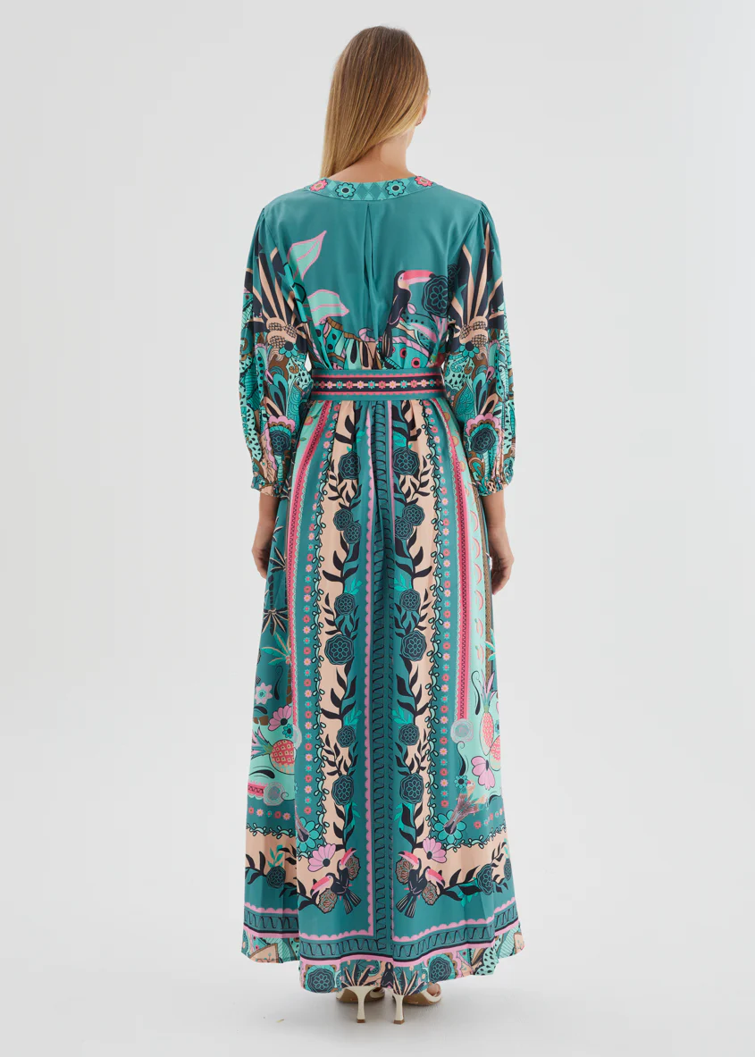 Keliana Maxi Dress - Rio Teal Palm - Image 5