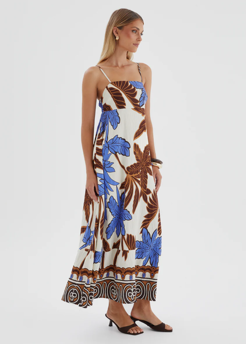 Keralyn Maxi Dress - Choc Blue Palm - Image 5