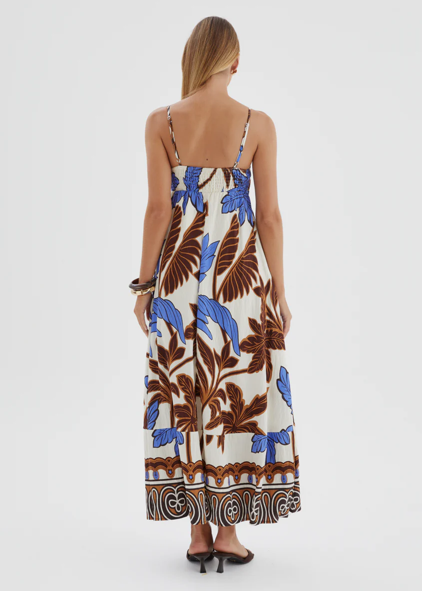 Keralyn Maxi Dress - Choc Blue Palm - Image 6