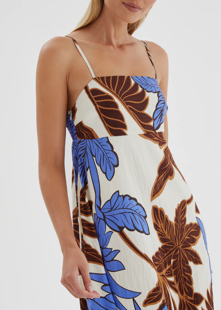 Keralyn Maxi Dress - Choc Blue Palm - Image 7
