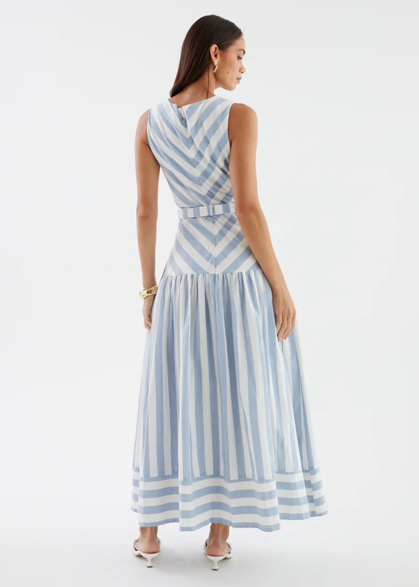 Kingston Midi Dress - Blue Stripe - Image 11