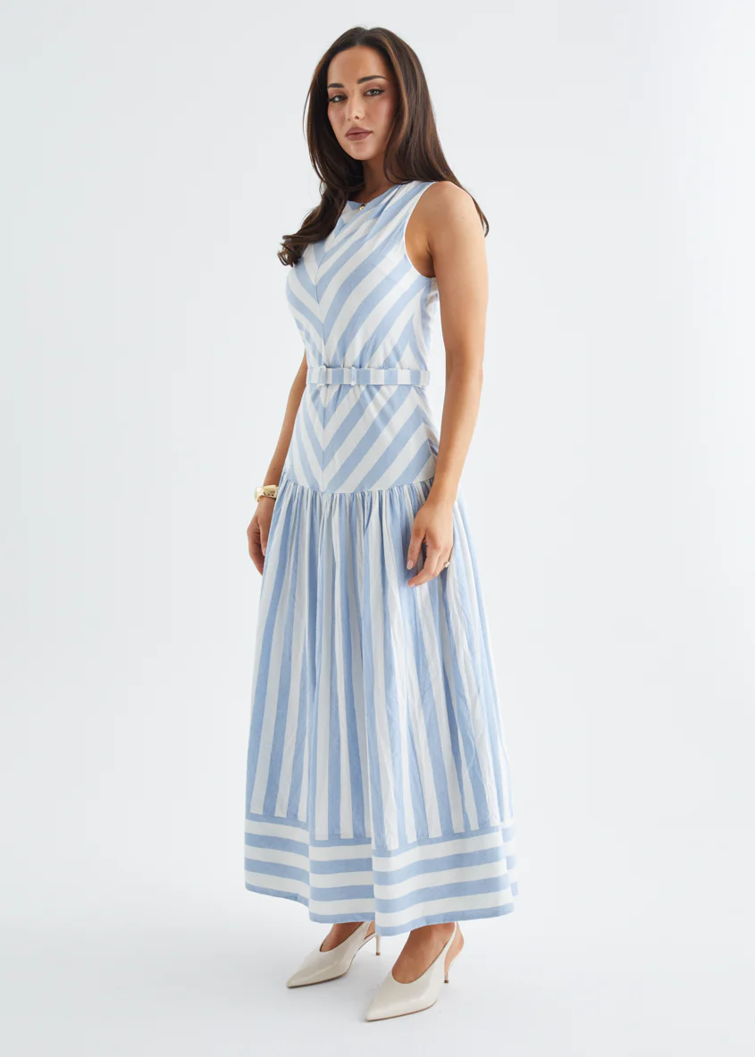 Kingston Midi Dress - Blue Stripe - Image 17