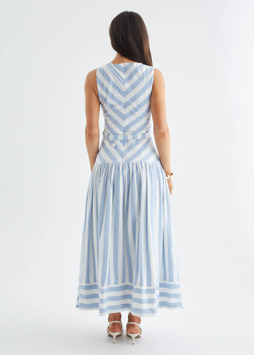Kingston Midi Dress - Blue Stripe - Image 18