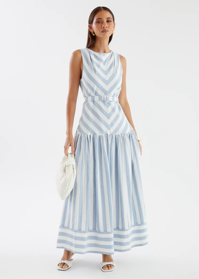 Kingston Midi Dress - Blue Stripe - Image 5