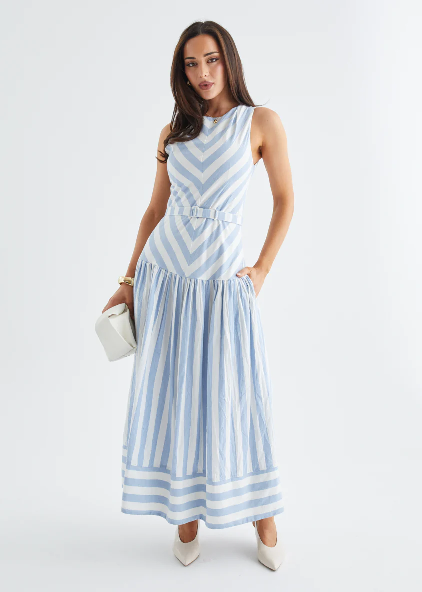 Kingston Midi Dress - Blue Stripe - Image 6