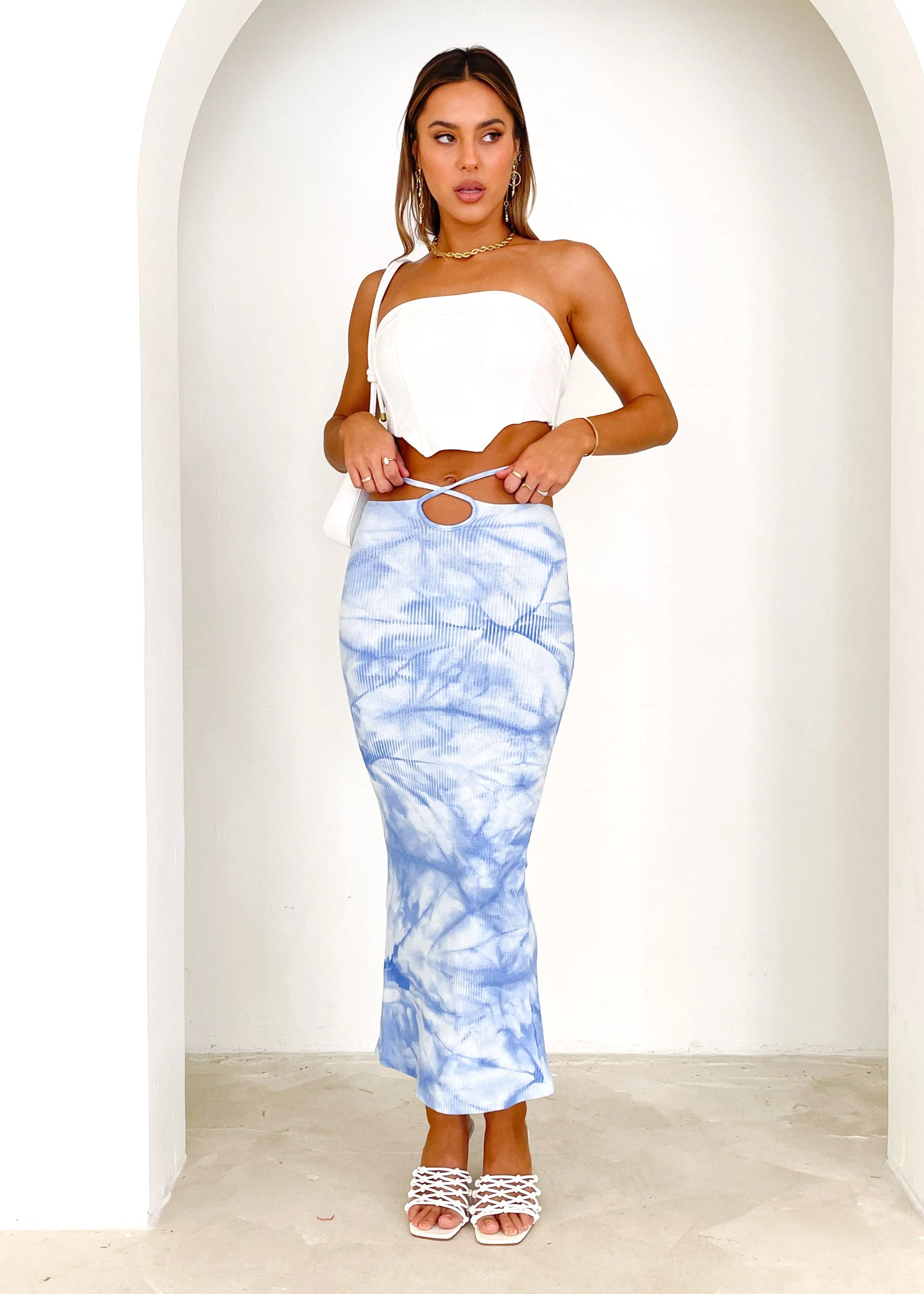 Kiora Midi Skirt - Blue Dye - Image 3